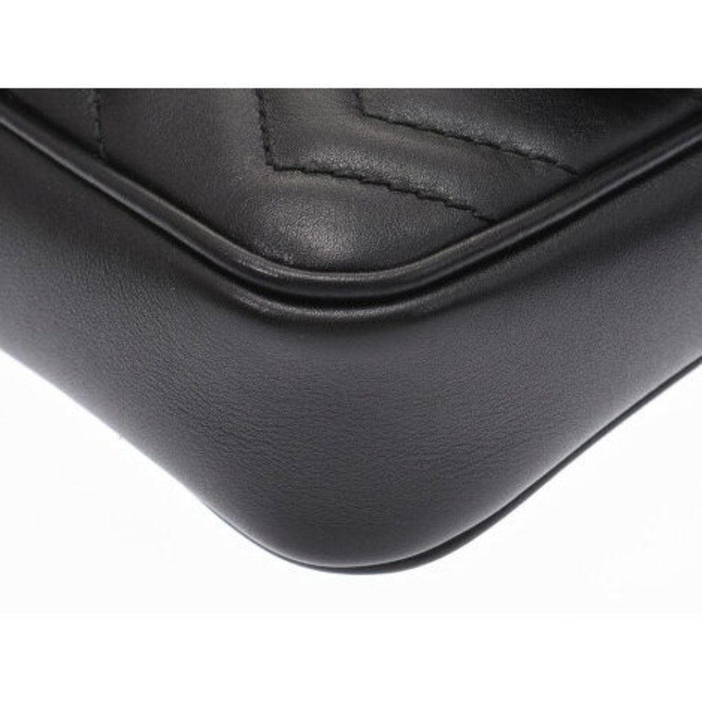 Gucci GG Marmont Mini Bag Black Leather Shoulder - Picture 7 of 12